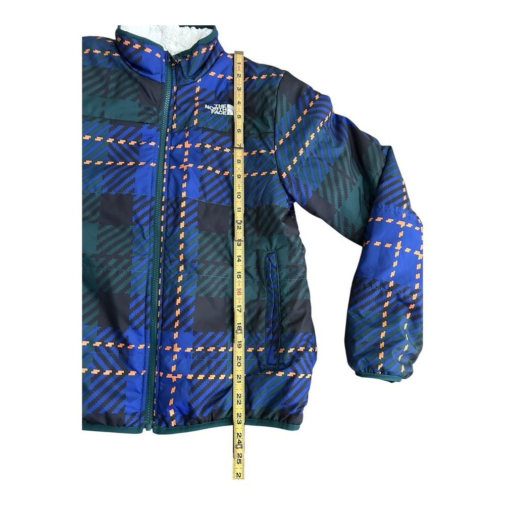 North Face Girls XL Reversible Plaid Printed Mossbud Swirl Jacket Ski Jacket - Picture 5 of 13